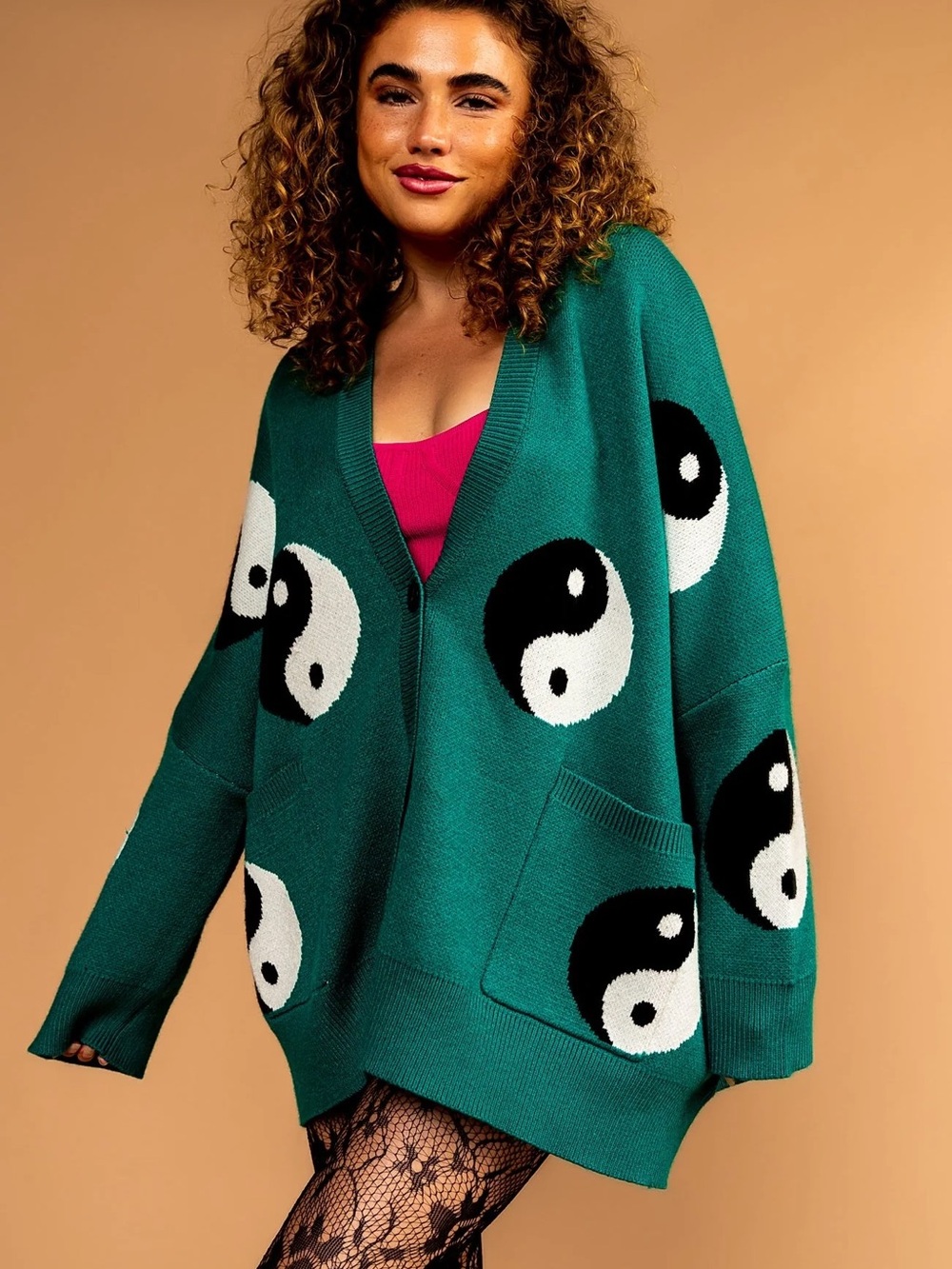 Dressed in LALA Main Character Energy Yin Yang Oversized Cardigan